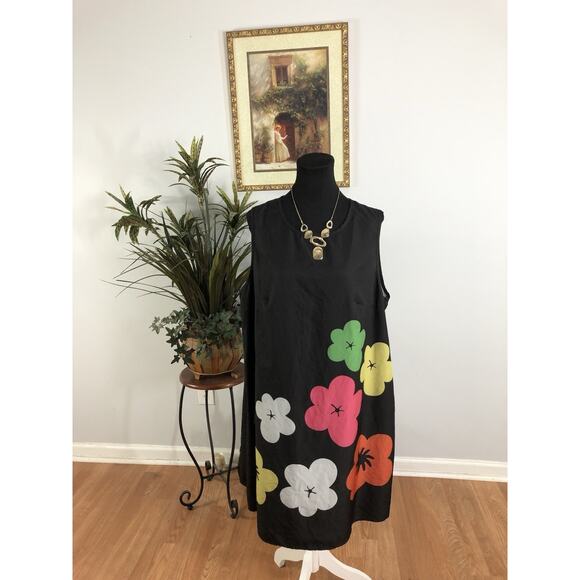 Shein Curve Dresses & Skirts - SHEIN Curve Woman Dress 3XL Sheath Sleeveless Boho Boxy Black Vacation Resort